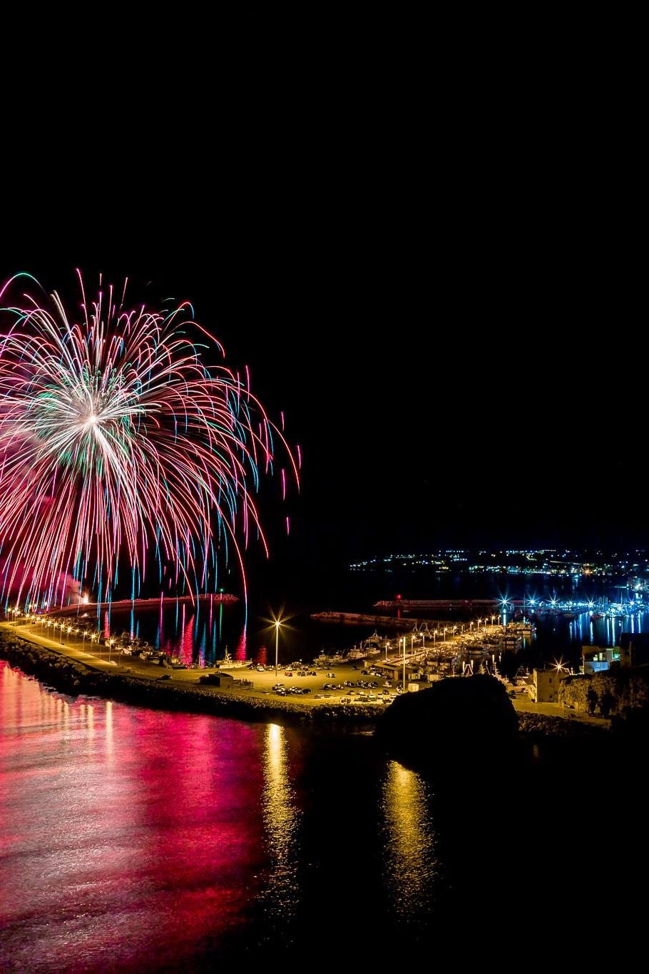 Vista porto Giochi d'artificio Sciacca